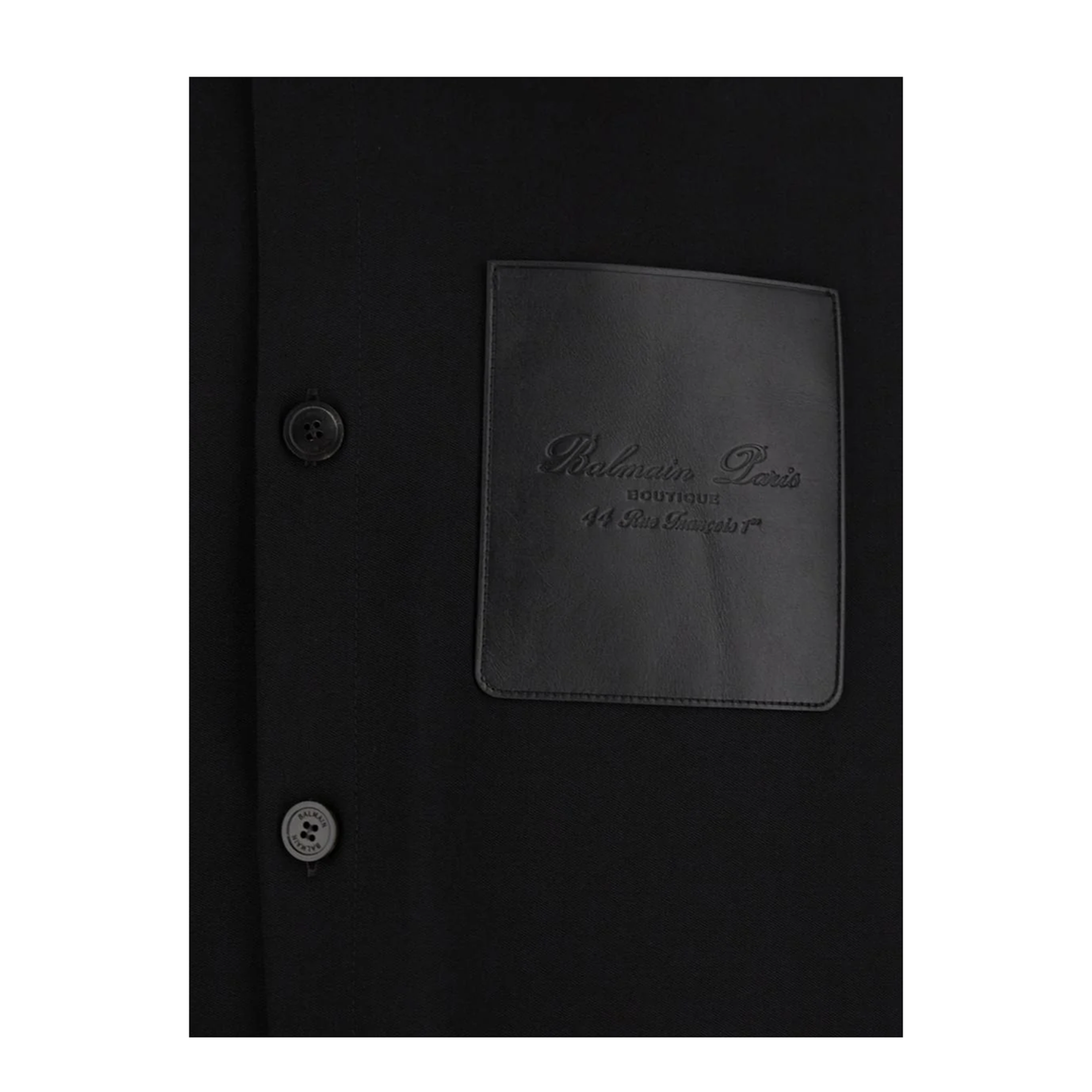 Relaxed Fit Virgin Wool Stretch Overshirt Black