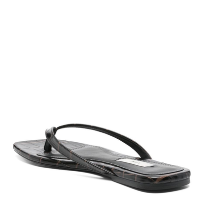 Thong Strap Flat Leather Sandals