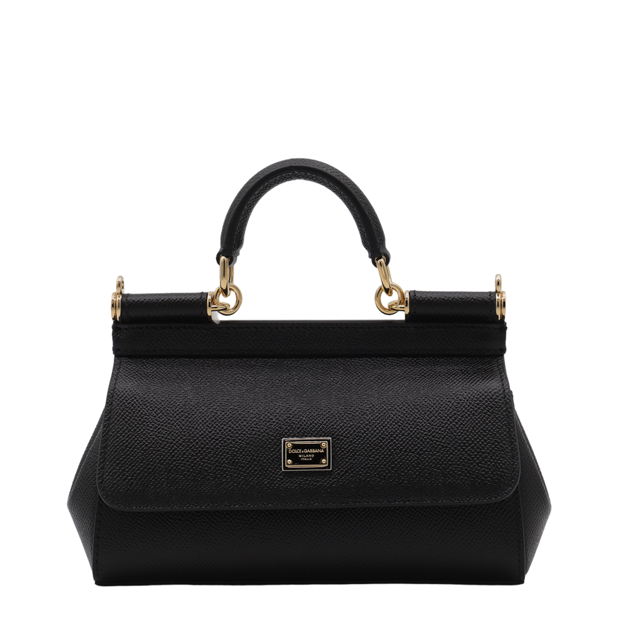 Sicily Small Calf Leather Top-Handle Bag - Nero