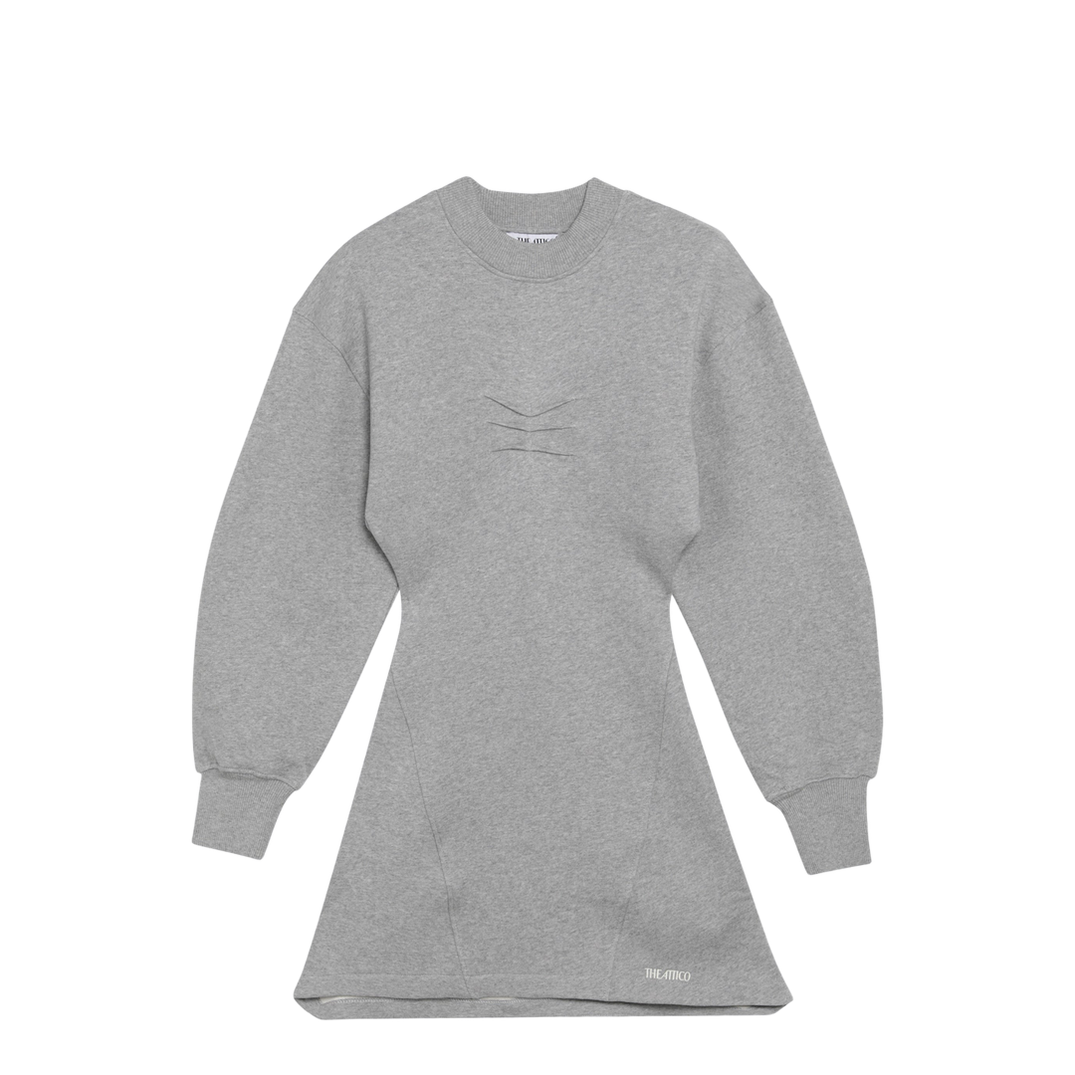MAYFEYR - The Attico - Melange Cotton Jersey Mini Dress In Grey - 261WCA00522JJF003AA183
