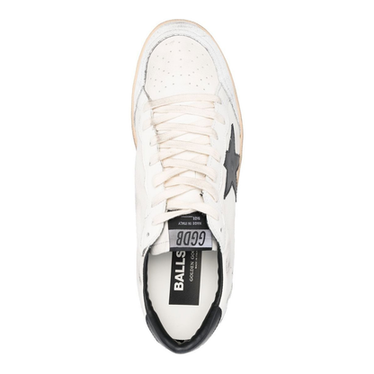 Ball Star in white nappa with black star