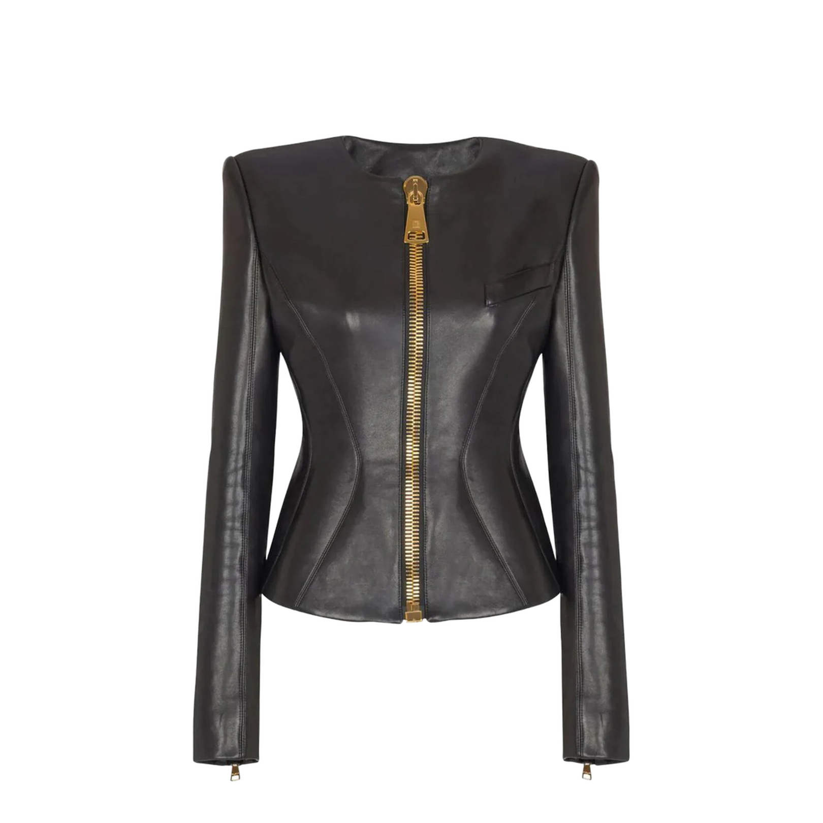 Zipped Lambskin Basque Jacket