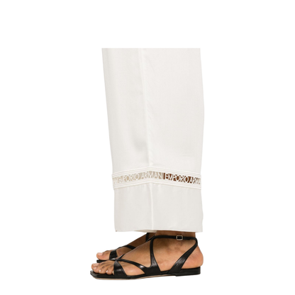 White Elasticated Waistband with Cut-Out Detailing