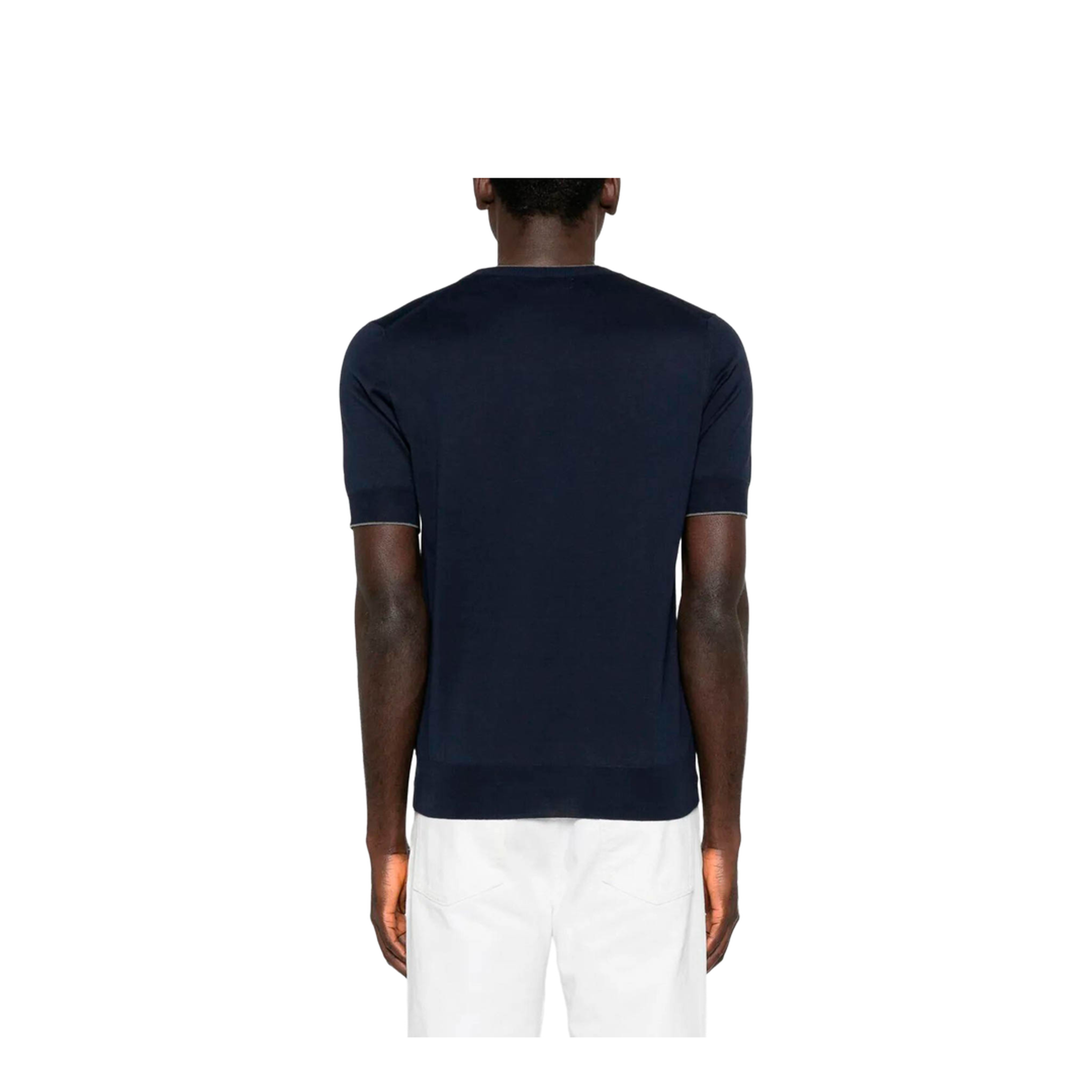 Cotton Knit T-Shirt - Navy Blue