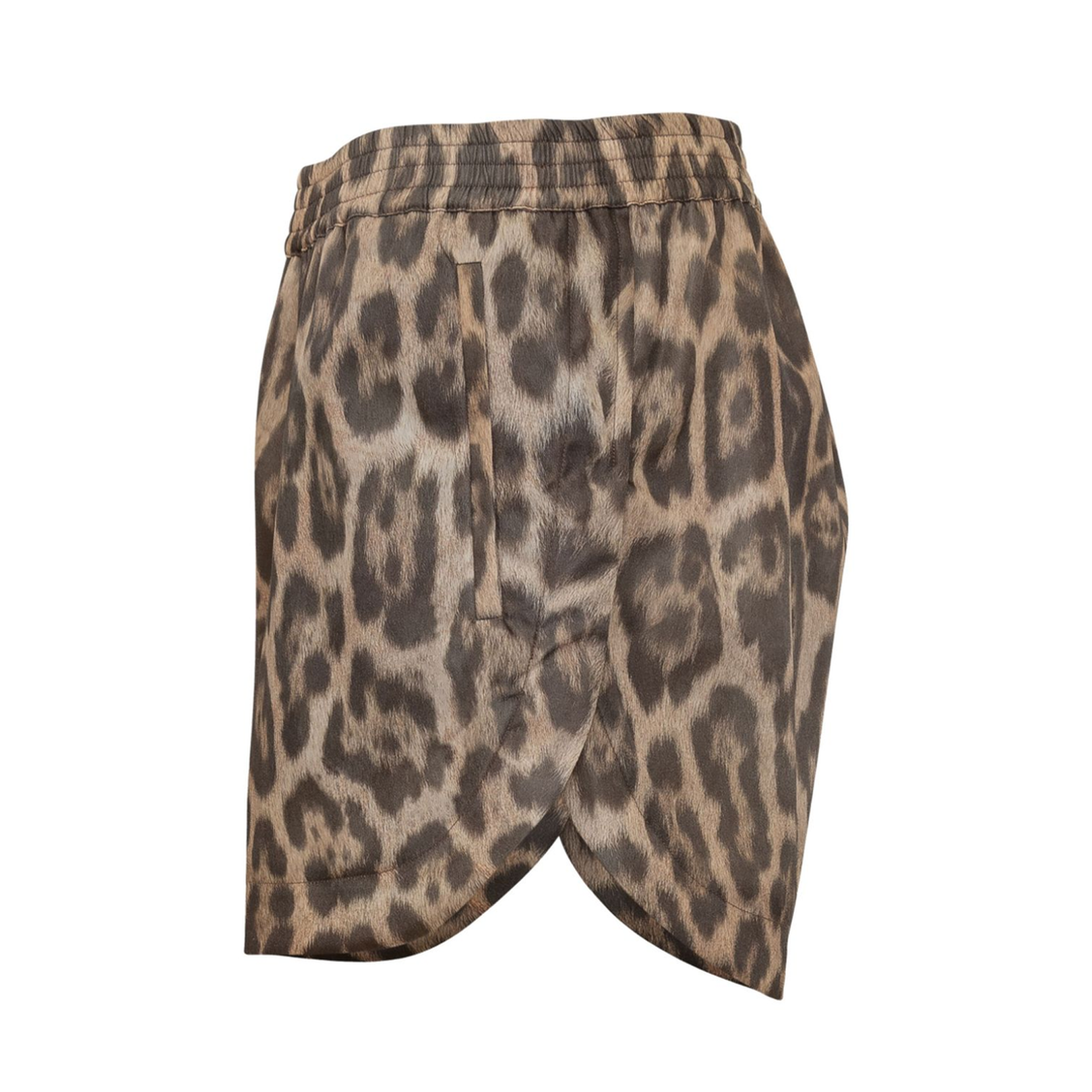 Elastic Waistband Animal Print Shorts