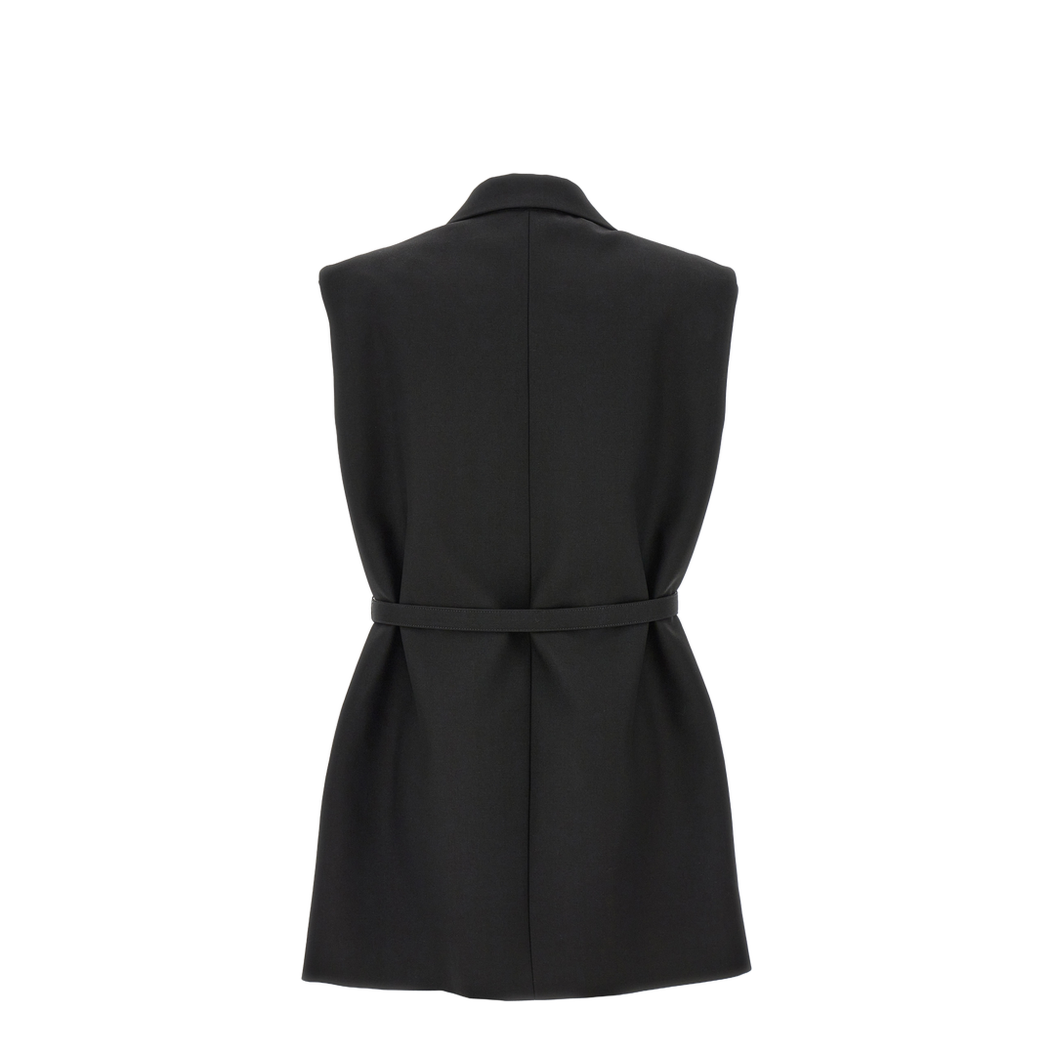 Belt Wool Vest Black