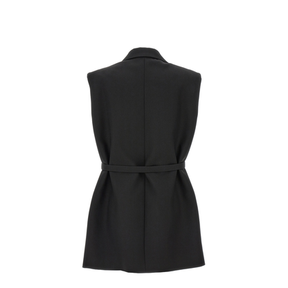 Belt Wool Vest Black