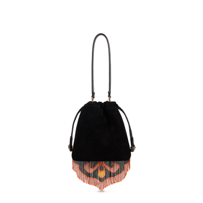 Small Kalispera Suede Bucket Bag - Black