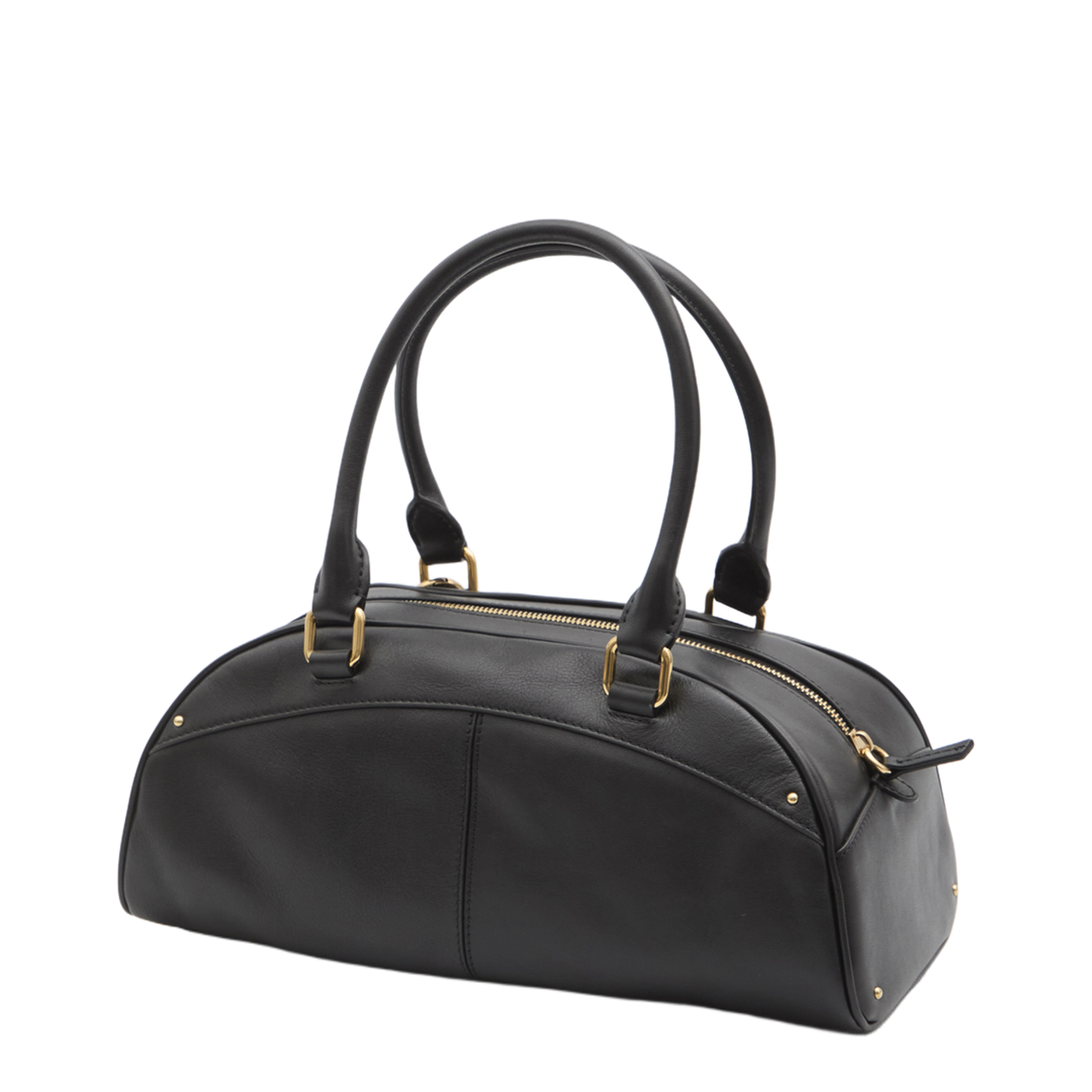 Bowling Bag in Soft Leather Black