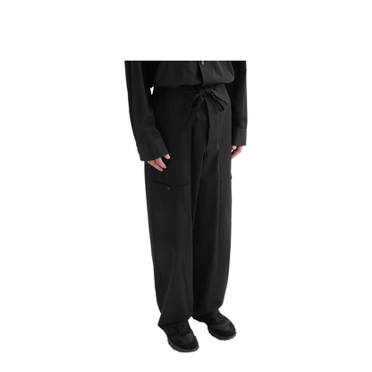 Cotton Poplin Cargo Pants Black