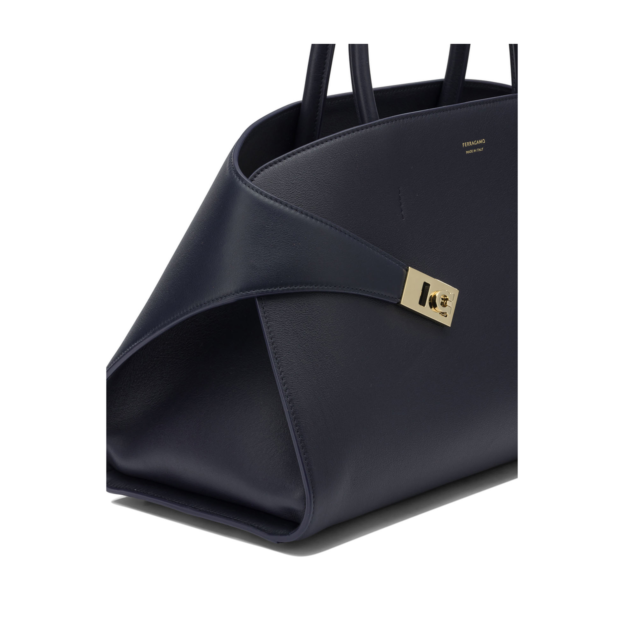 Hug Medium Calfskin Tote Bag - Navy