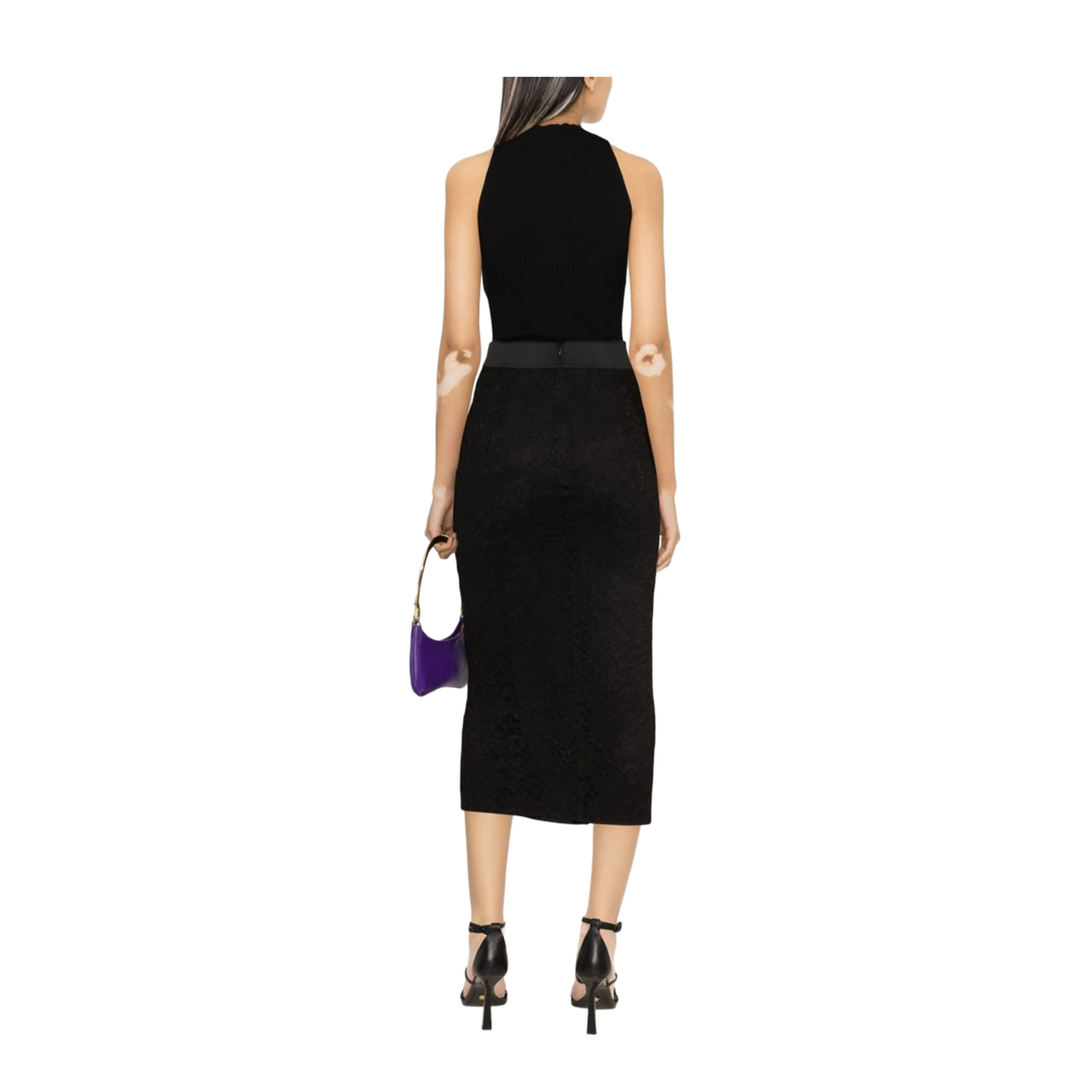 Black High-Waisted Pencil Skirt
