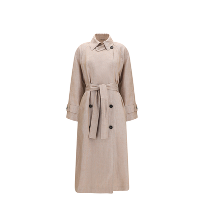 MAYFEYR - Brunello Cucinelli - Linen Trench Coat With Lurex - MH5269873