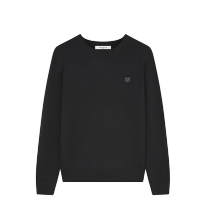 Black Crewneck Sweatshirt with Logo Application