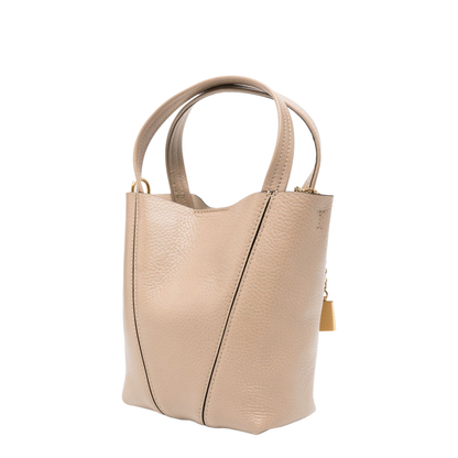 Small Spin Tote Bag in Grained Leather