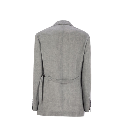 Sparkling Linen Canvas Jacket With Jewellery
