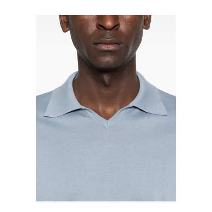 Polo Shirt Silk Nylon Blue