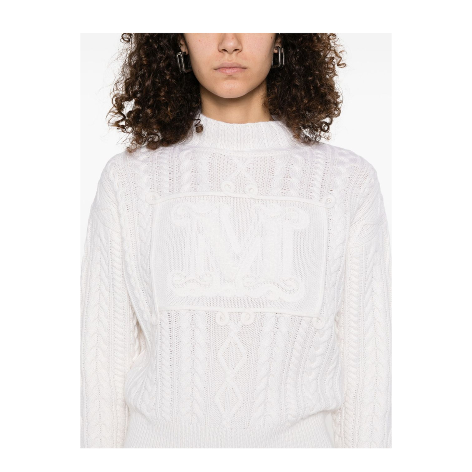 Wool And Cashmere Crewneck Jumper In White
