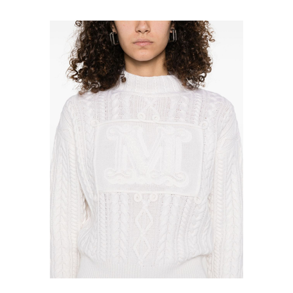 Wool And Cashmere Crewneck Jumper In White
