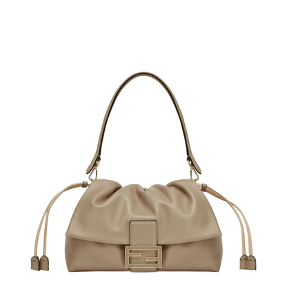 Baguette Large Leather Top Handle Bags - Beige