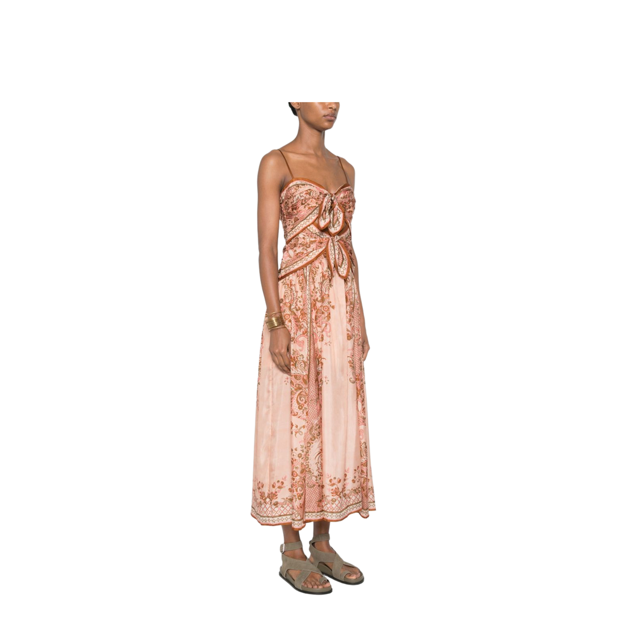 Aster Scarf Print Midi Dress