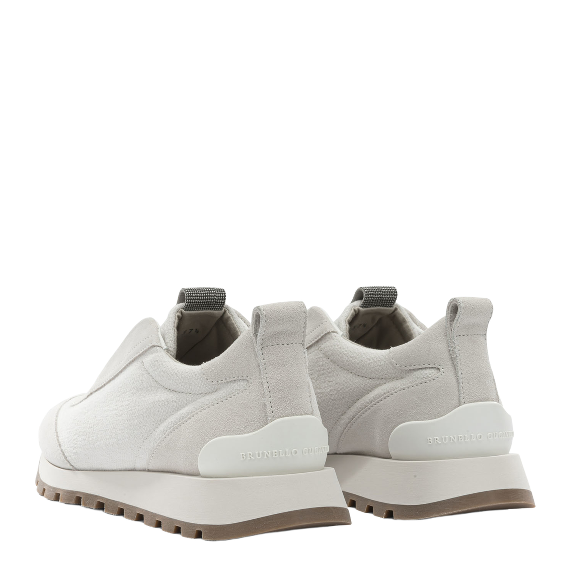 MAYFEYR - Brunello Cucinelli - Canvas And Suede Sneaker With Precious Detail - MZ58G2127C209