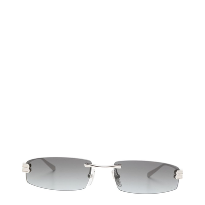 Gossip Rectangular Silver Gradient Grey Sunglasses