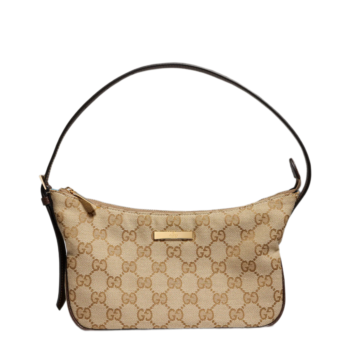 Lunetta Small Canvas Shoulder Bag - Sand and Dark Brown