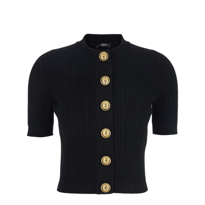 Black Cable Knit Cardigan