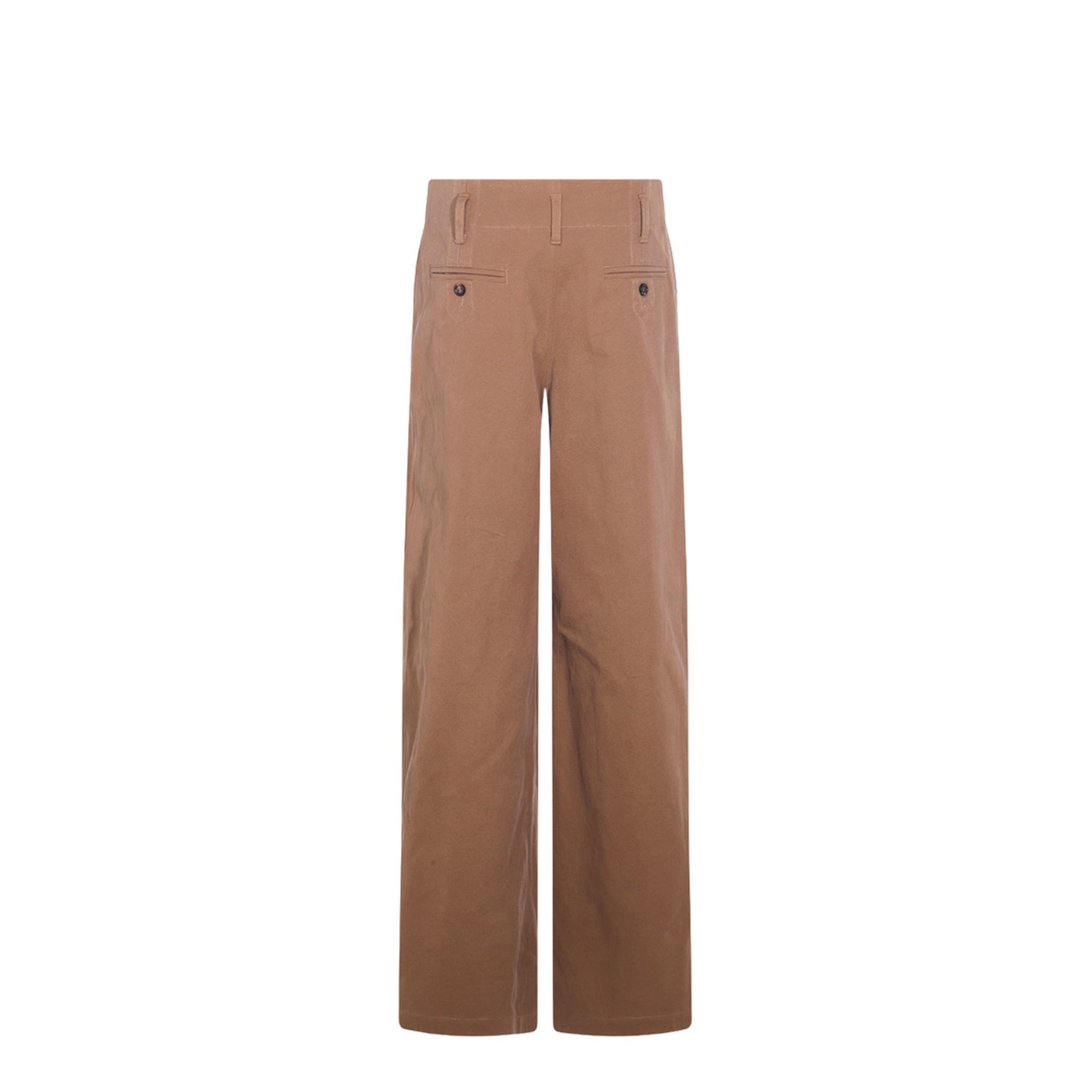High-rise wide-leg pants in cotton canvas