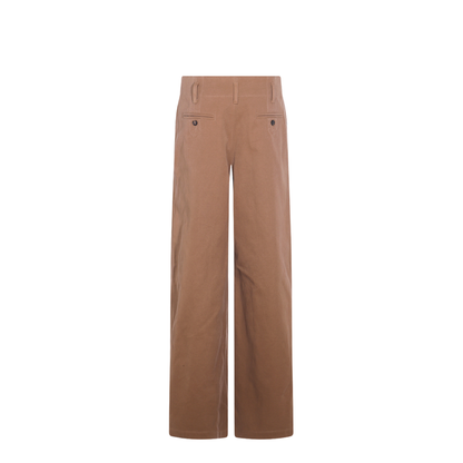 High-rise wide-leg pants in cotton canvas