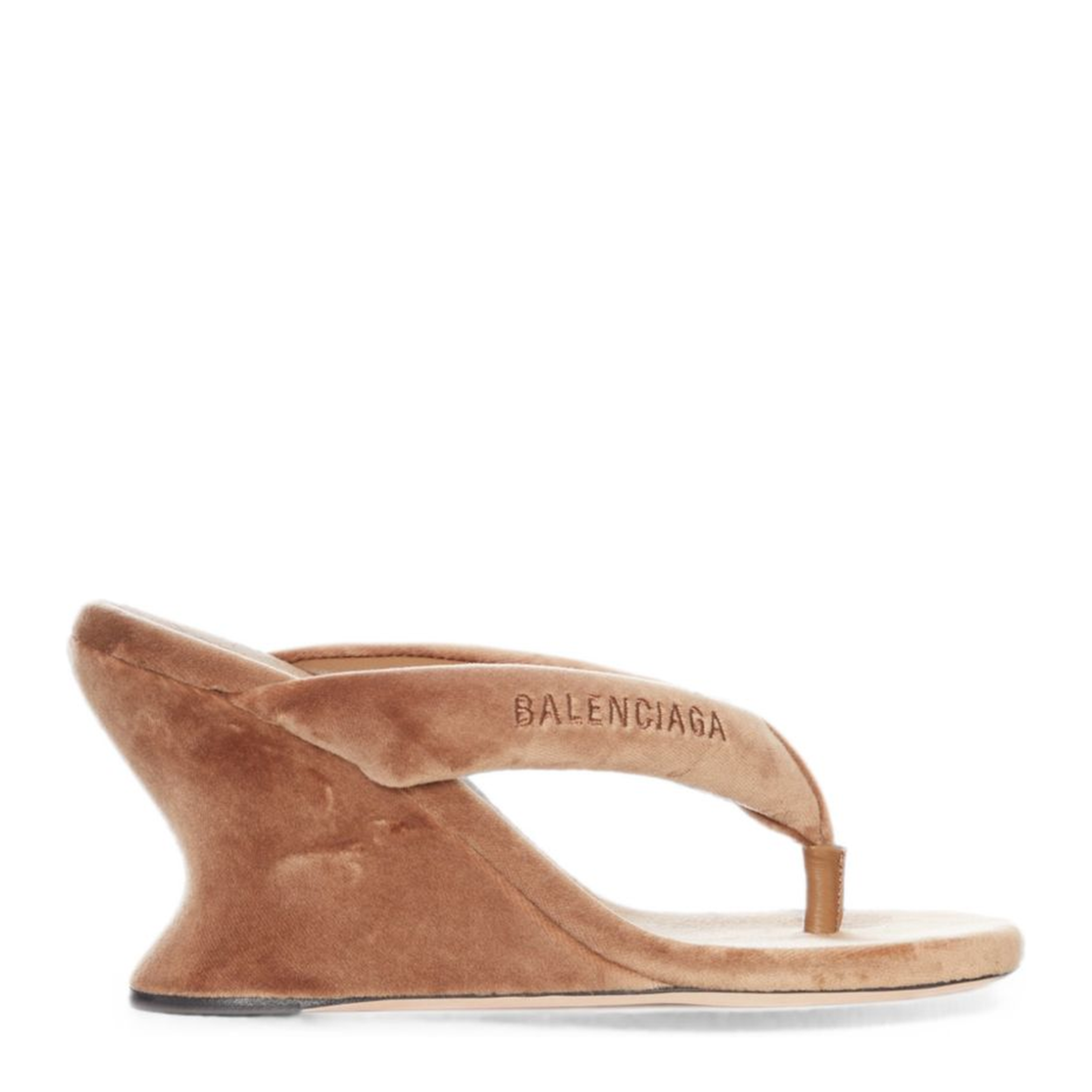 MAYFEYR - Balenciaga - Brown Velvet Thong Sandals - 876727WCDQ02602