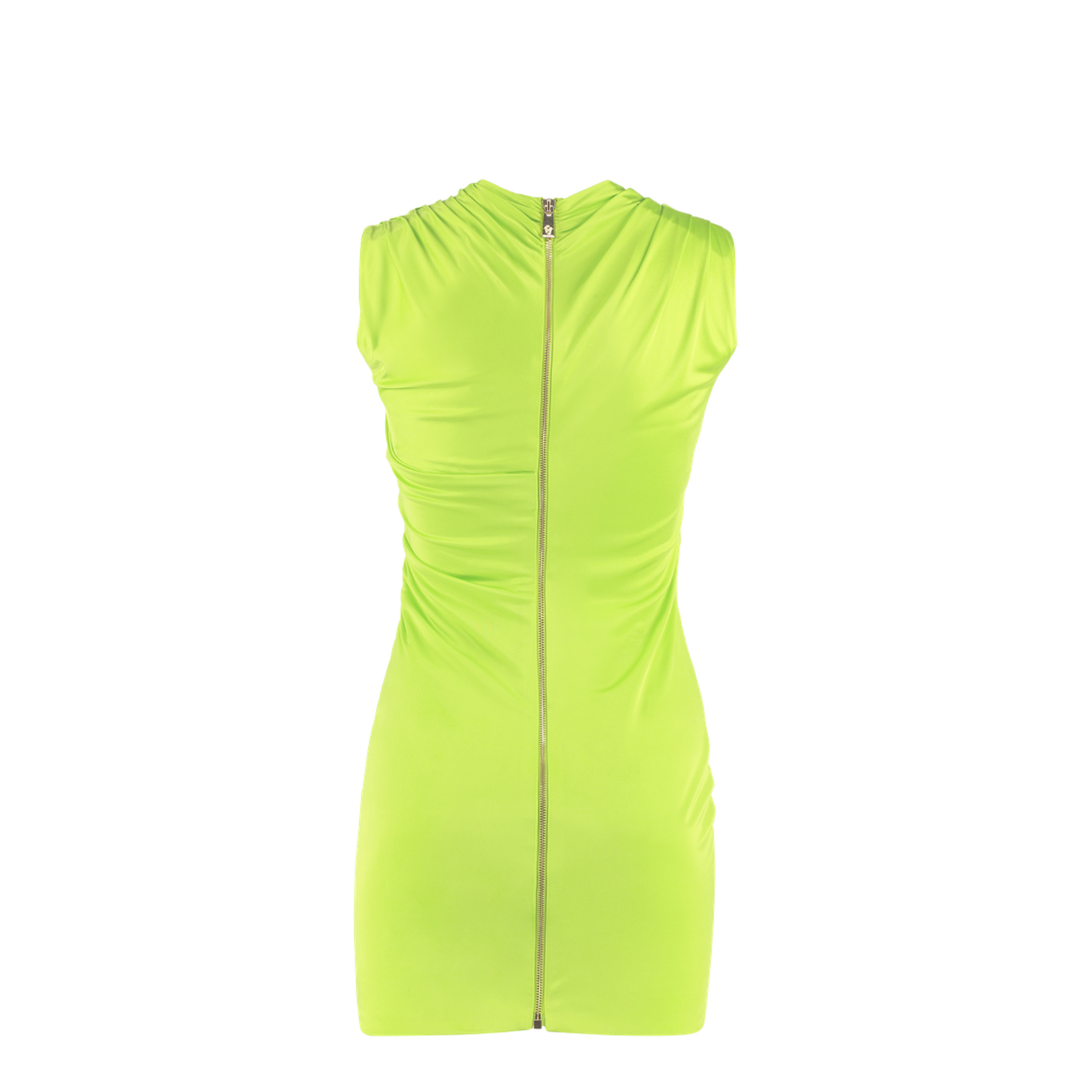 Gathered Crossover Neck Jersey Minidress