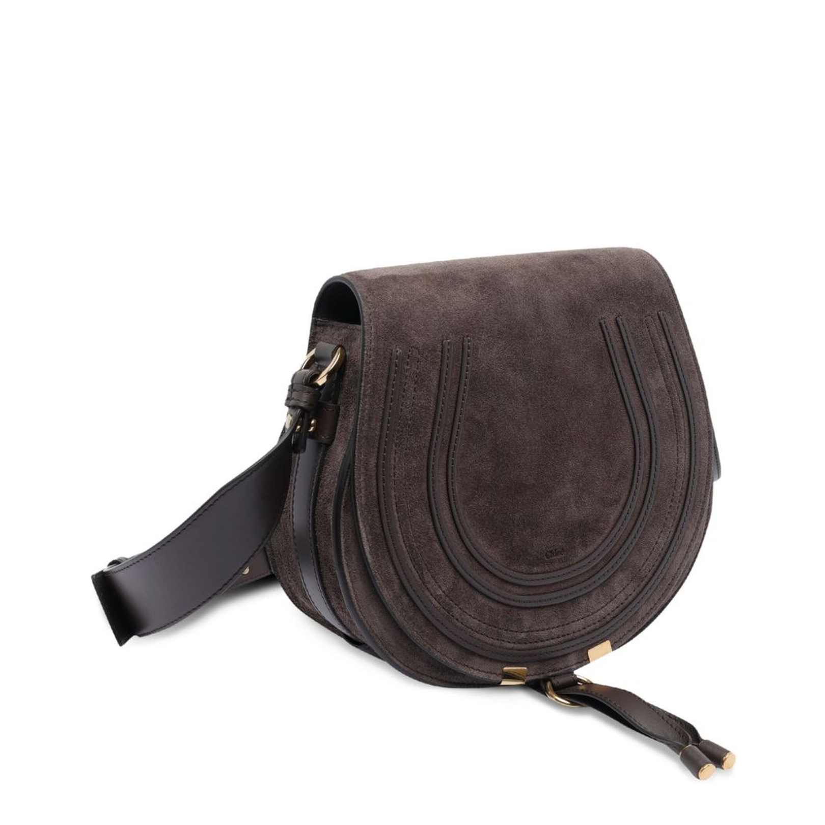 Marcie Saddle Bag in Suede Leather