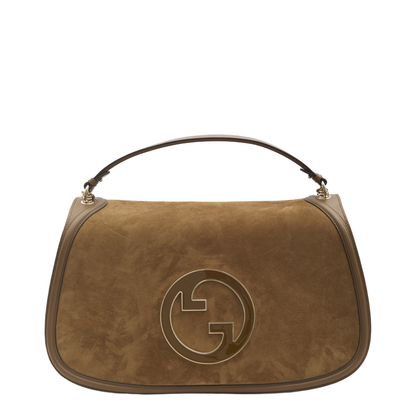 Blondie Large Suede Top Handle Bag - Tan