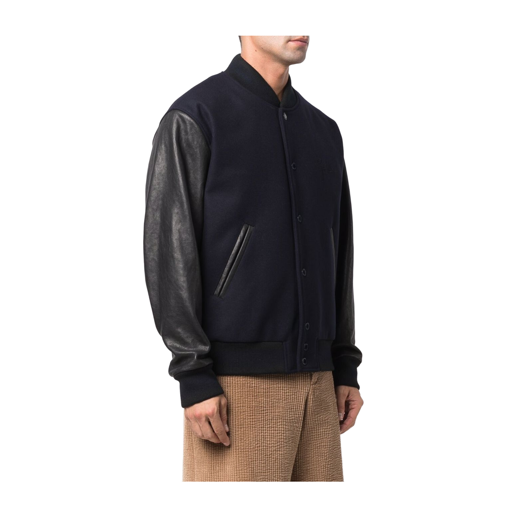 Panelled Design Baseball Collar Jacket