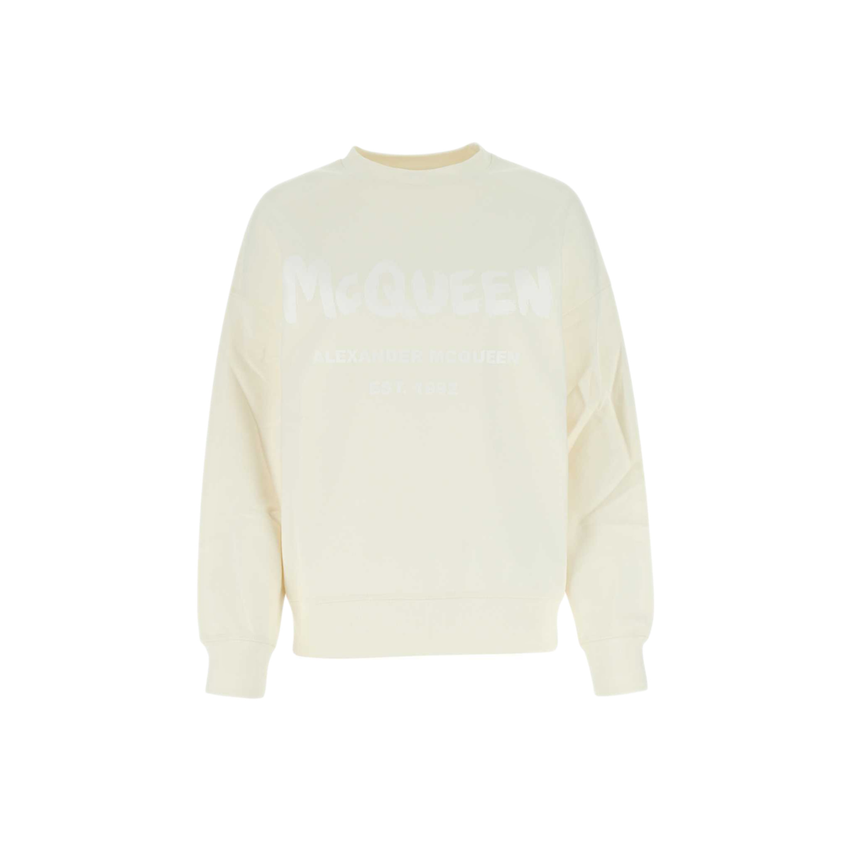 MAYFEYR - Alexander Mcqueen - Ivory Cotton Oversize Sweatshirt - 659975QZAHR0954