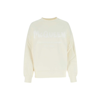 MAYFEYR - Alexander Mcqueen - Ivory Cotton Oversize Sweatshirt - 659975QZAHR0954