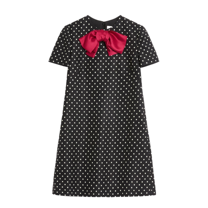 Black Polka Dot Print Dress