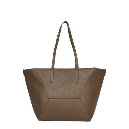 Duo Medium Leather Tote Bag - Brown