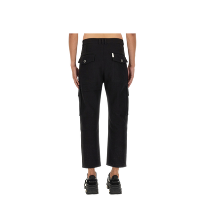 Cargo Trousers Black Fabric