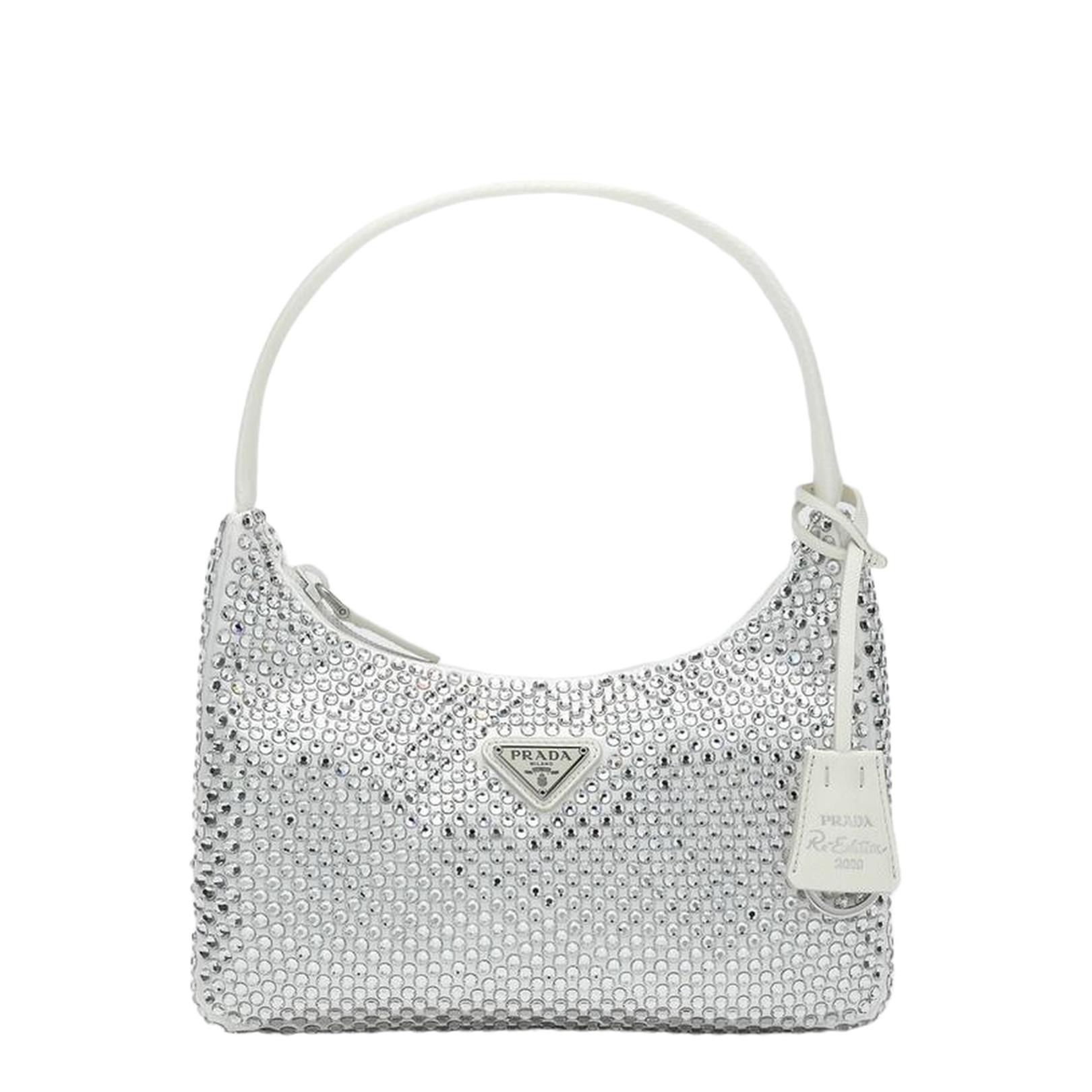 White Crystal Embellished Handbag