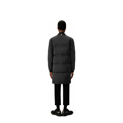 MAYFEYR - Thom Browne - Downfilled Snap Front Detachable Hood Coat W/ Self Armband (42") In Poly Tech O.P. - MOD094YF1090001