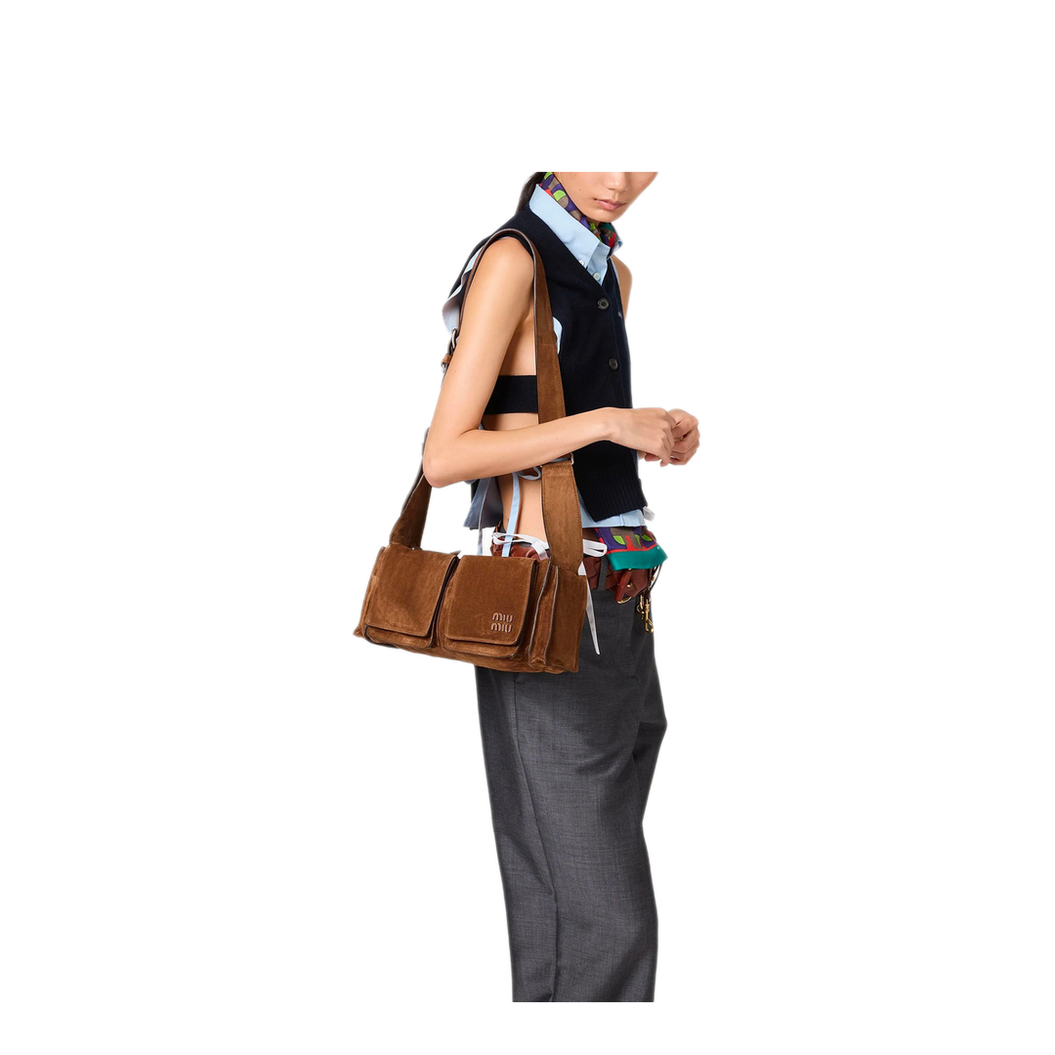 MAYFEYR - MIUMIU - Utilitarian Suede Shoulder Bag - 5BC205VPOO2CSSF0324