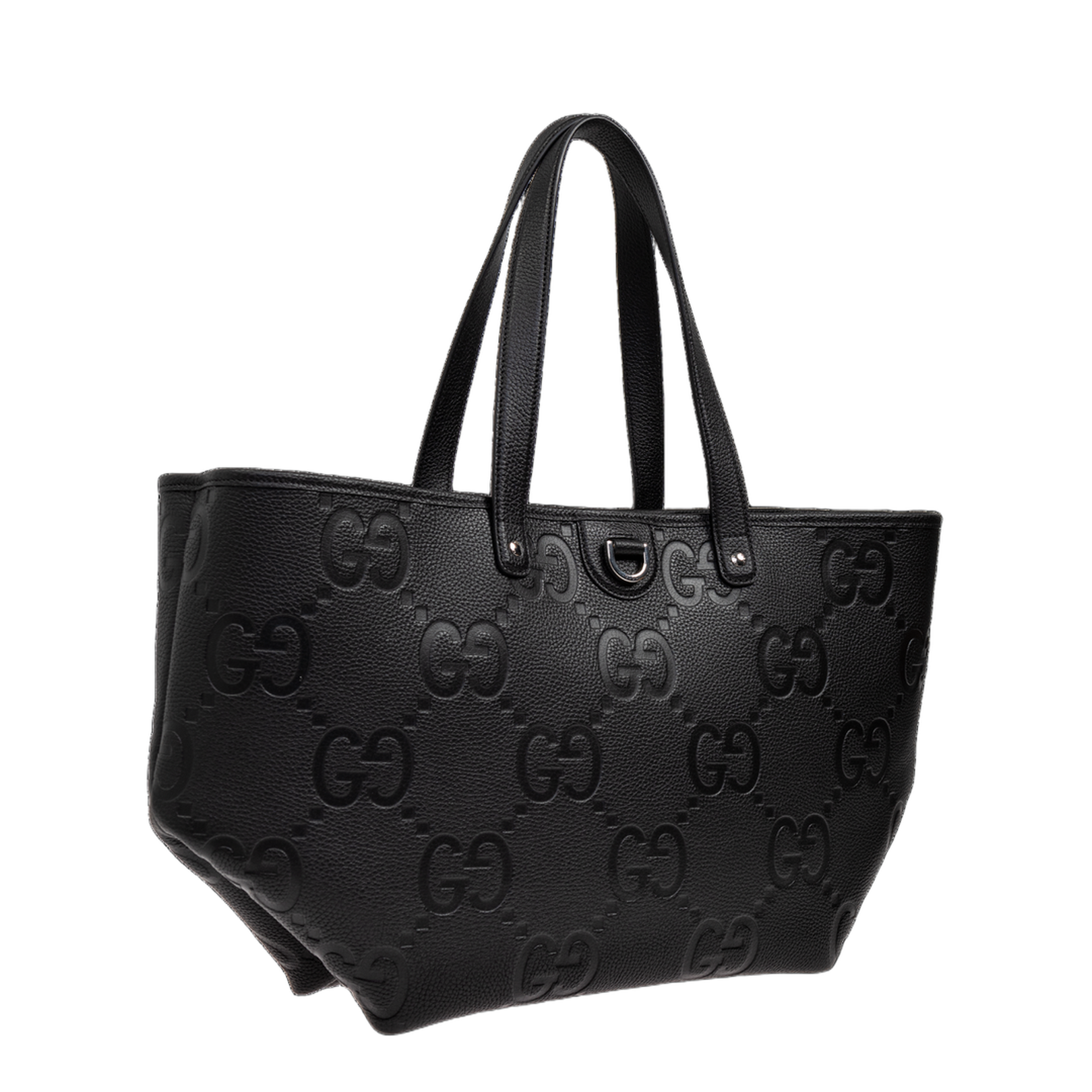 Black Leather Shopping Bag