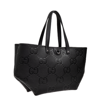 Black Leather Shopping Bag