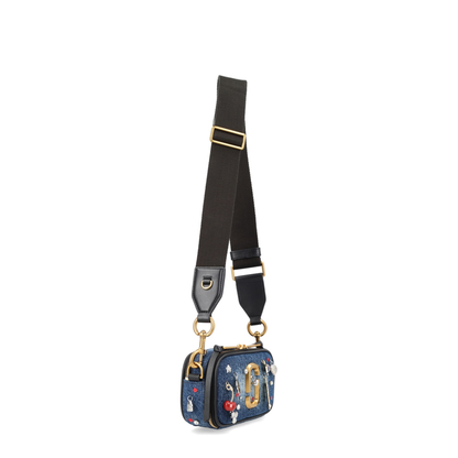 Snapshot Charm-Detail Denim Crossbody Bag