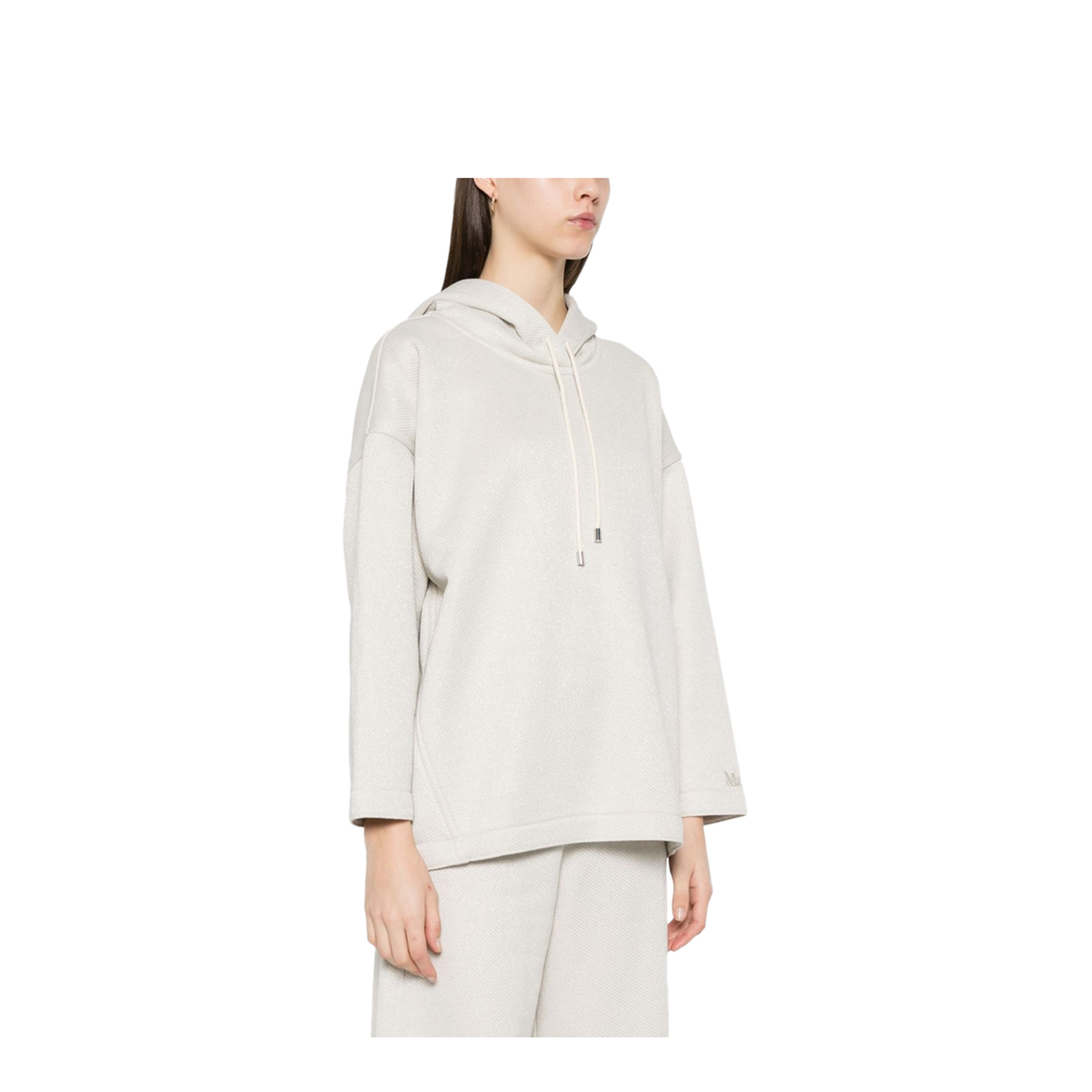 Cotton Blend Hoodie in Beige
