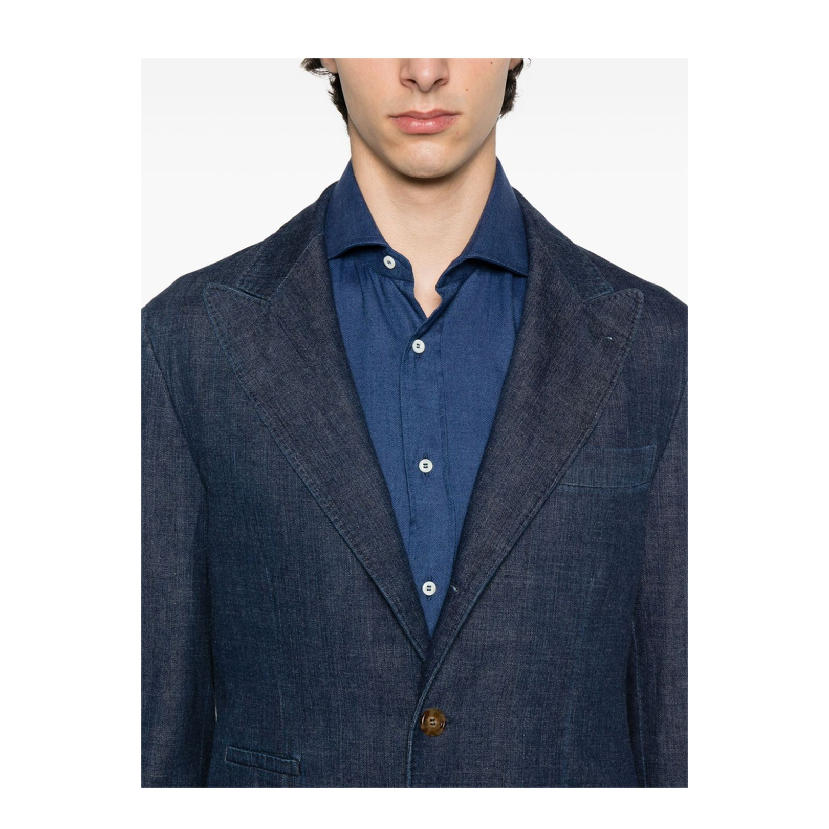 Denim Single-Breasted Jacket