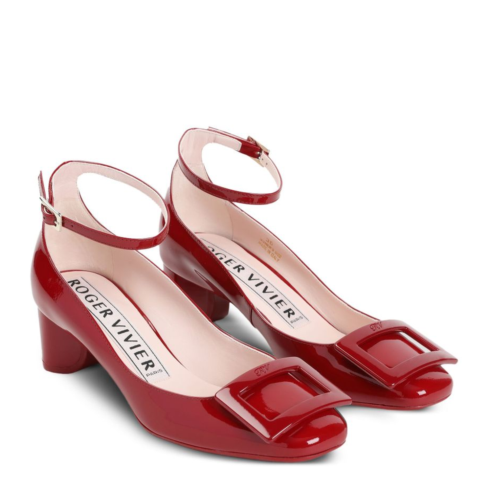 Ankle Strap U Look Pumps in Patent Leather